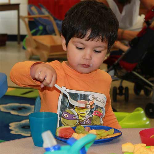 Child enjoying nutritious food