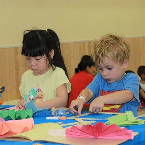 children enjoying arts and crafts